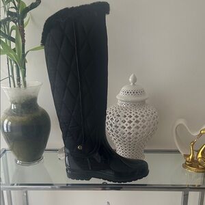 Michael Kors Black Quilted Over the Knee Boots